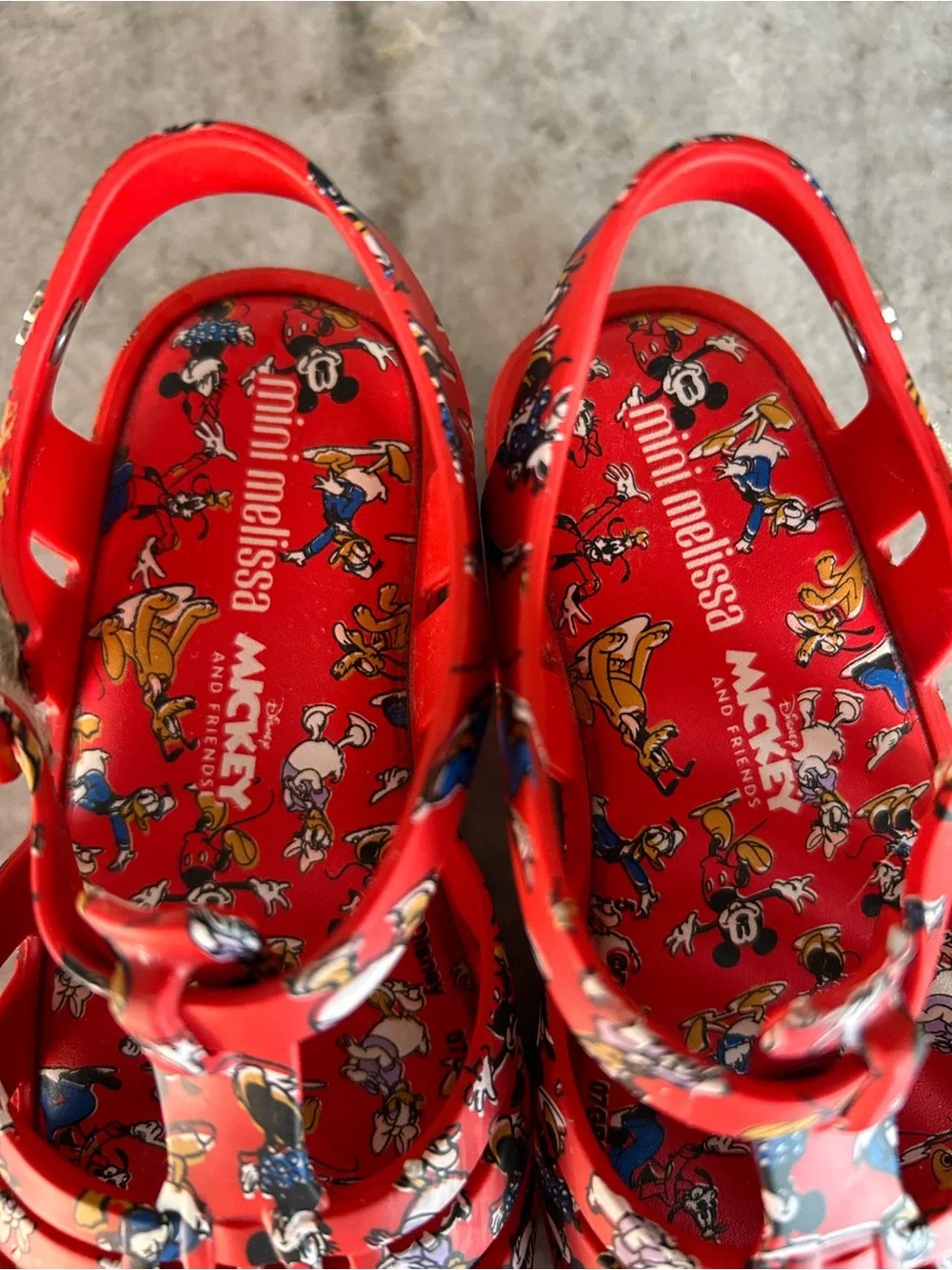 Mini Melissa x Disney Red Mickey Kids Jelly Sandals Size 10